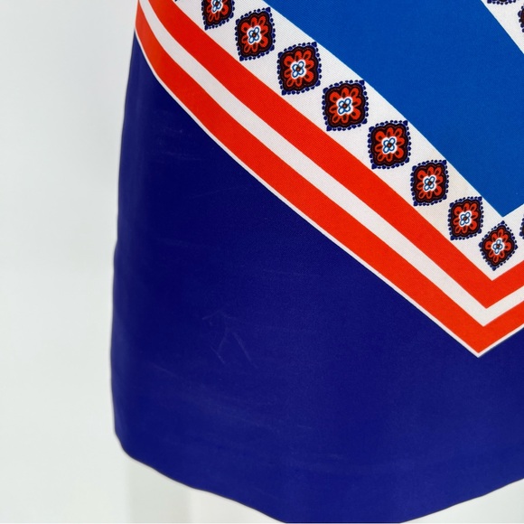 Banana Republic Orange White‎ and Blue Halter Shift Dress Warm Combo SZ 2 - Picture 6 of 15